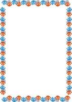 Sea life rectangle frame. Geometric leaves empty frame with space for your text. Element for design vector