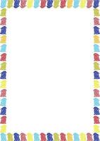 Easter rabbit in an empty frame. Easter bunny empty square template. Spring Easter bunny rabbit silhouettes vector