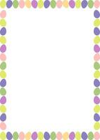 Painted Easter eggs frame with empty space. Copy space on transparent background. Easter egg hunt vector