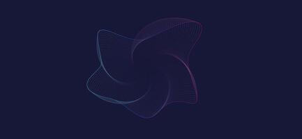 Abstract glowing star shape, smooth curved lines, dynamic flow logo idea. Futuristic geometric design symbolizing energy, motion, technology. Perfect for backgrounds or branding. illustration vector