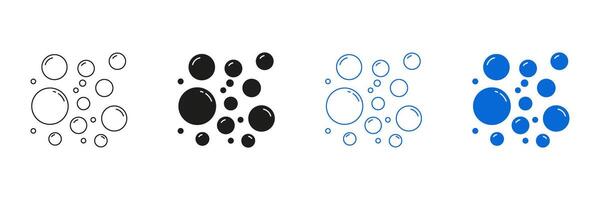 Bubble Circle Line And Solid Icon Set. Air And Water Bubble Symbol Collection. Isolated Illustration vector