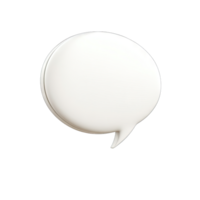 A minimalistic white speech bubble with a soft shadow on a plain in a studio shot transparent background png
