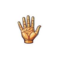 Open Palm and Fingers Hand Sketch on White Background vector