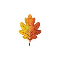 Autumn Oak Leaf Artwork in a Simple Style vector