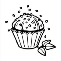 Cupcake with a cherry on top vector