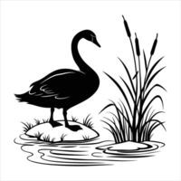 Swan Minimalist and Simple Silhouette vector