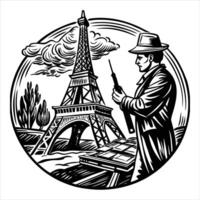Eiffel Tower Painting vector
