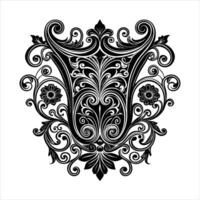 Damask element isolated central vector
