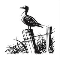 Silhouette of Duck filled with nature vector