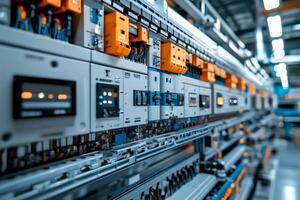 Electrical cabinet powering industrial machinery with advanced automation photo