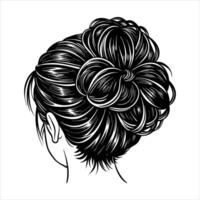 Messy Bun Silhouette vector