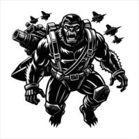 Gaming Gorilla Muscular vector