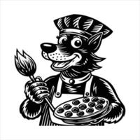 Dog Chef Hat vector