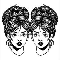 Messy Bun Style vector