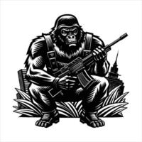 Mafia gorilla tshirt design vector