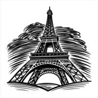 Eiffel Tower Hand Drawn vector