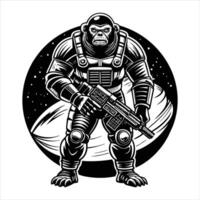 Gorilla Astronaut Suit vector
