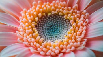 Close-up of a Pink and Yellow Gerbera Daisy photo