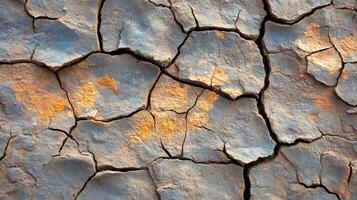 Dry cracked earth showing effects of global warming and drought photo