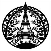 Eiffel Tower in Paris Line vector