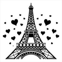 Romantic Eiffel Tower vector