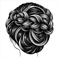 Messy Bun Braids vector