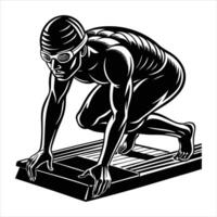 Starting Block Swimming vector