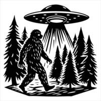 Bigfoot Look ufo vector