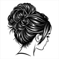 Messy Bun Minimalist vector