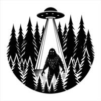 ufo over a forest a hovering vector