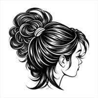 Messy Bun Ponytail vector
