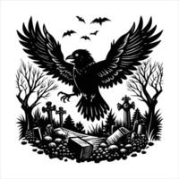 Crow Flying Wings Flapping vector