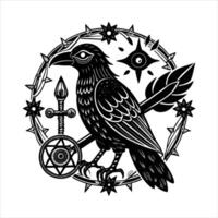 Crow Holding a Key vector