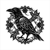 Gothic Crow Illustrations vector