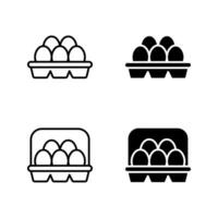 Eggs In Box Package icon set vector
