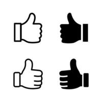 Thumb up line icon set vector