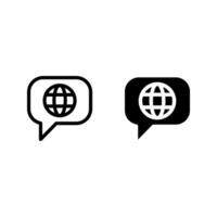 Language icon set vector