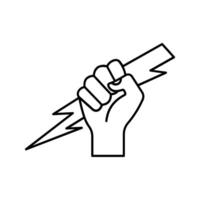 Lightning holding in hand vector