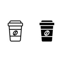 Cup coffee icons set vector