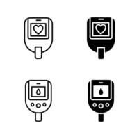 Glucose meter icon set vector