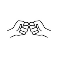 Two clenched fists icon set vector