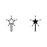 Magic wand icon set vector
