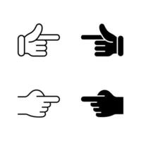 Finger Snapping Hand Gesture icon set vector
