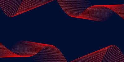 Abstract red wave line pattern on dark blue background. Futuristic technology concept. Suit for banner, poster, cover, brochure, flyer,website vector