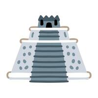 Ancient mayan pyramid cartoon icon on white background vector
