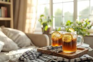 Refreshing and flavorful iced tea for national iced tea month photo