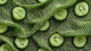 A colorful arrangement of cucumbers to honor national cucumber month photo