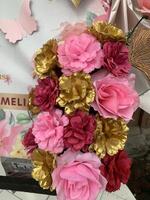 Picture of red and pink rose petals blooming 12 photo