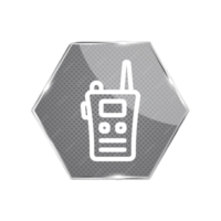 A radio icon on a hexagonal button png