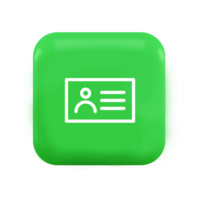 A green button with a person on it flat png